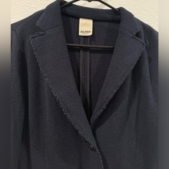 Baldwin Wool Blend Knit Buttoned Front Pockets Preppy Blazer Size Small - Picture 3 of 16